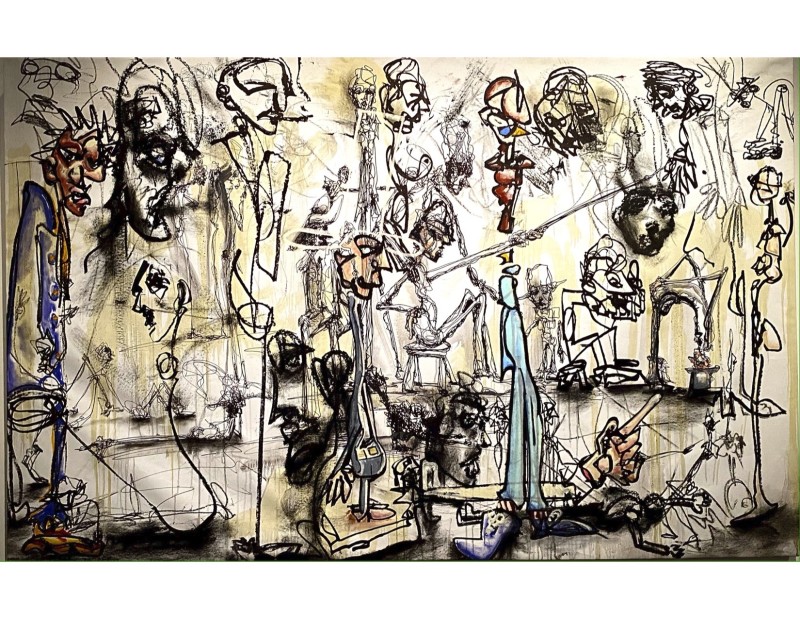 The Courtship Ritual, mixed-media artwork by David Henderson